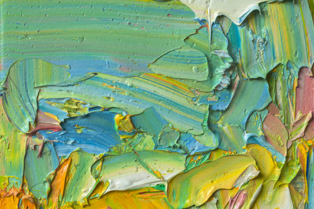 istock Abstract painted green yellow and blue art backgrounds. 531605160