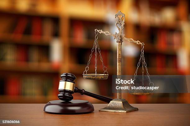 Law And Justice Concept Stock Photo - Download Image Now - Law, Equal-Arm Balance, Office