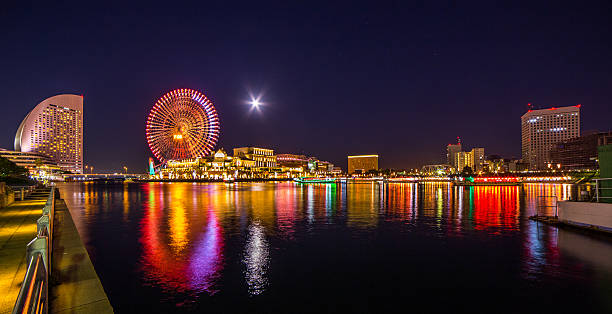 istock Japan Yokohama at starry night with full moon 531606184