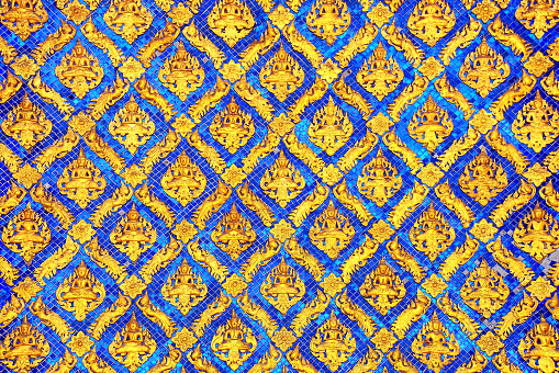 Traditional Thai style pattern decorative in temple,Thailand.