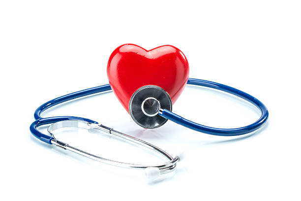 istock Red heart with stethoscope isolated on white background 531608962