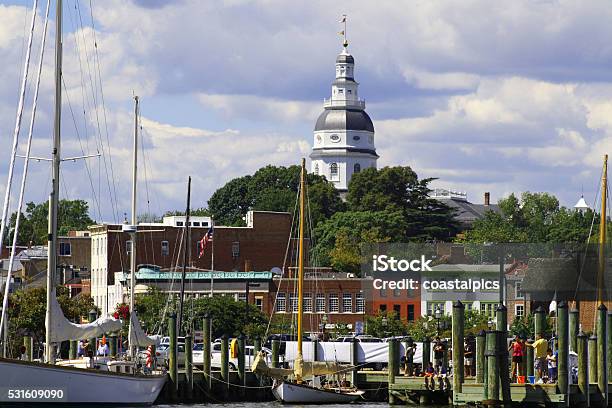 Residencia Estatal En Colonial De Annapolis Maryland Eeuu Foto de stock y más banco de imágenes de Bahía de Chesapeake