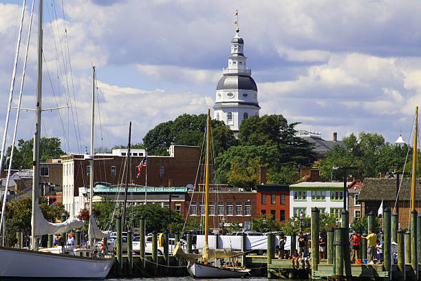 state casa colonial de annapolis, maryland, eua - cruise ship business retail freight transportation - fotografias e filmes do acervo