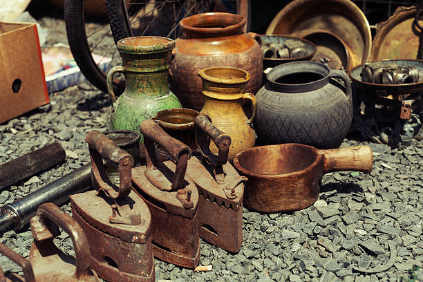 istock old iron and jugs at a flea market 531609245
