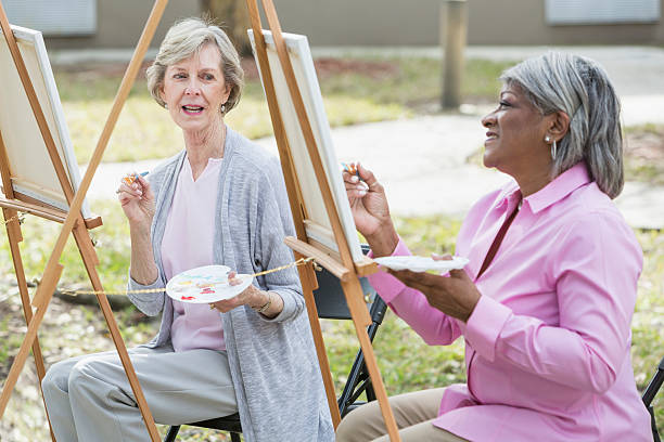 istock Multi-ethnic senior women taking an art class 531609718
