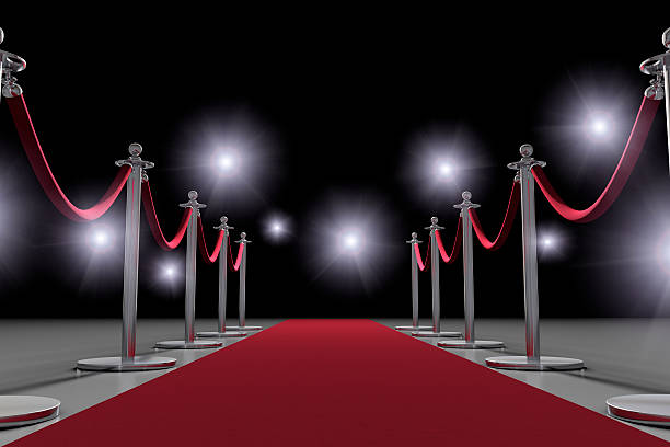 tapis rouge paparazzi - red cloth flash photos et images de collection