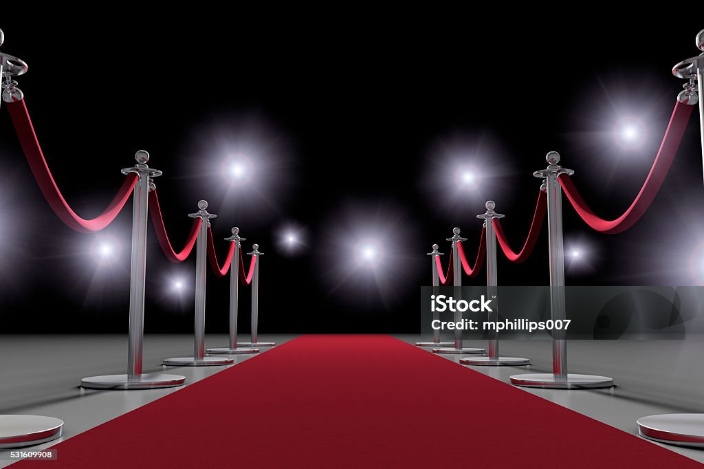 Red Carpet Event Paparazzi A Hollywood red carpet event with paparazzi cameras flashing with a black background for copy space.  Please see my portfolio for other 3D renders.  Roped Off Stock Photo