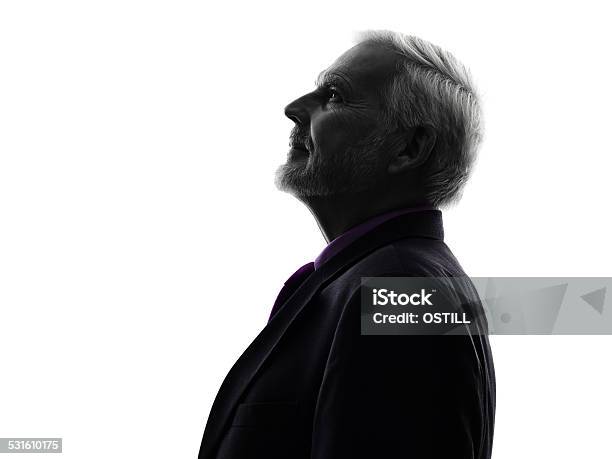Senior Business Man Silhouette Stock Photo - Download Image Now - In Silhouette, Profile View, Men