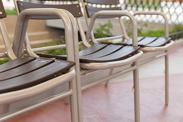 istock brown plastic chair in the park 531610312
