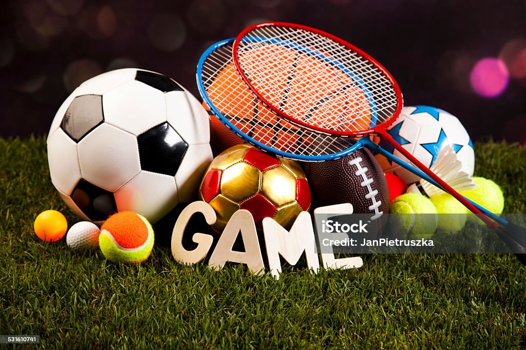 Sport equipment and balls Game, Sports Equipment 2015 Stock Photo