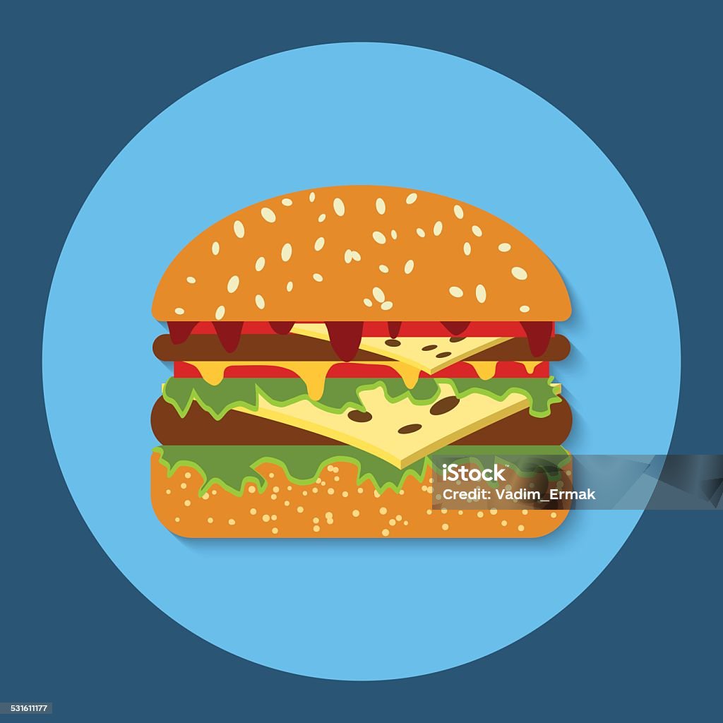 Hamburger icon The hamburger flat vector icon 2015 stock vector