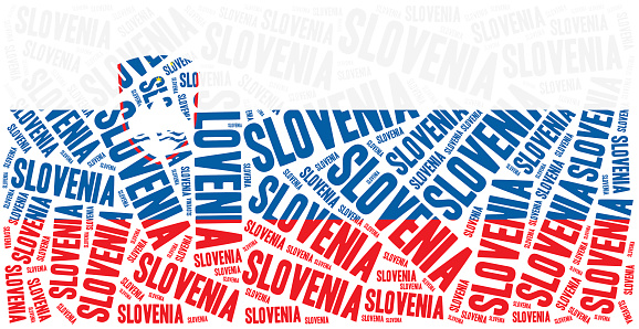National flag of Slovenia. Word cloud illustration.