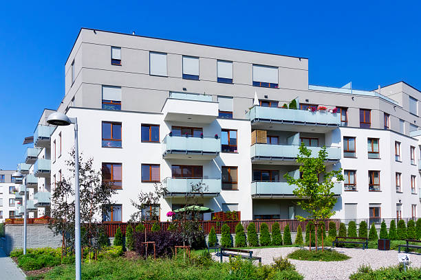 istock Modern complex of white apartment buildings, Warsaw 531611585