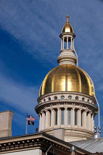 nova jersey state capitol building cúpula dourada de trenton - new jersey trenton new jersey state capitol building government - fotografias e filmes do acervo