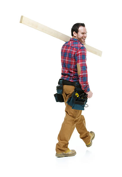 istock Rear view of carpenter walking 531613326