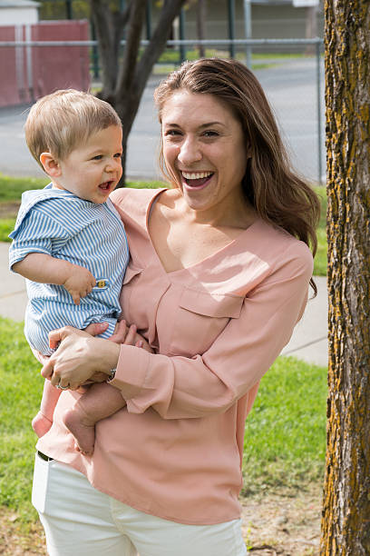 istock Young Mother and Son in Park 531613346