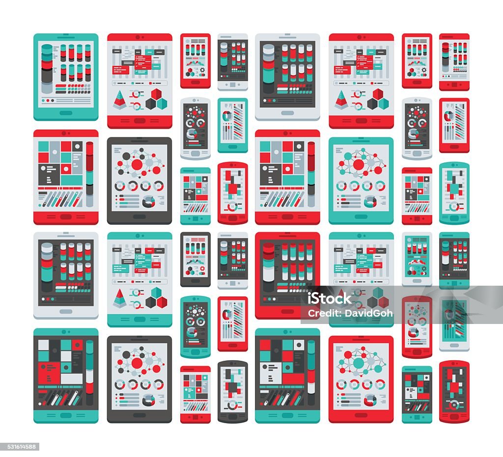Mobile Devices Flat Design Set Stock Illustration - Download Image Now ...