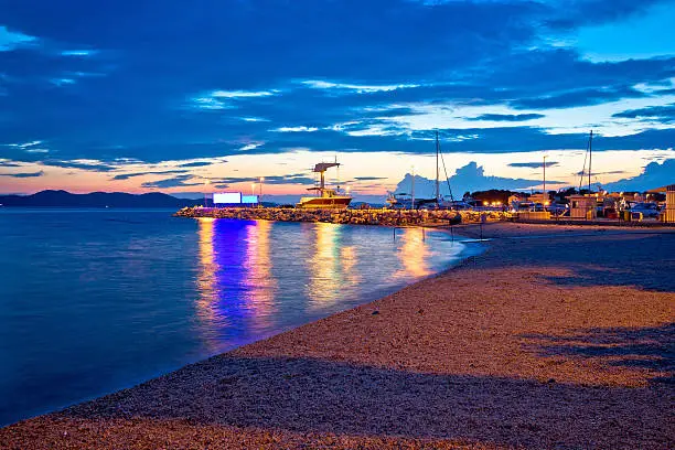 Photo of Zadar beach and marina evening view