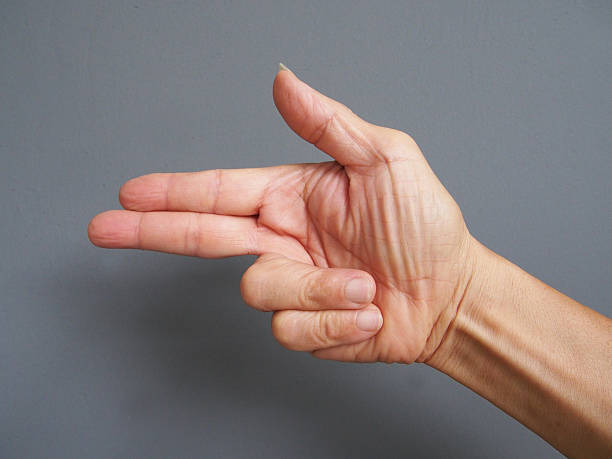 istock hand making shape of pointed hand gun 531615836