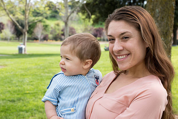 istock Young Mother and Son in Park 531616738