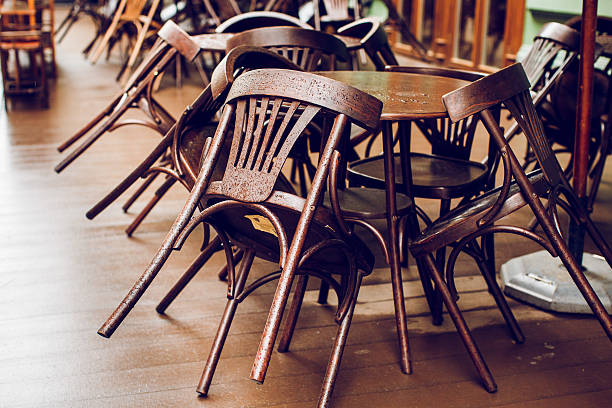 istock Several wooden chairs on the terrace 531619380