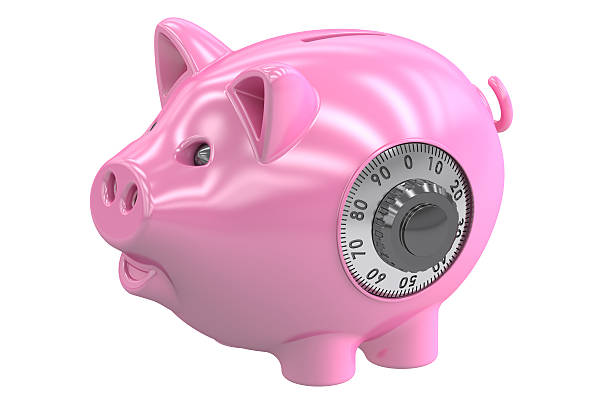 istock piggy bank with safe lock, 3D rendering 531620972