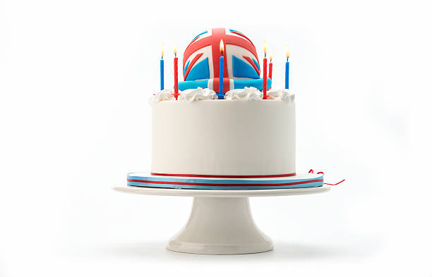 istock United Kingdom Cake with candles  on white background. 531623098