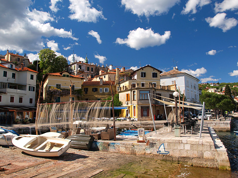 Volosko fishing village near Opatija, Croatia, popular touristic destination. HDR photo.