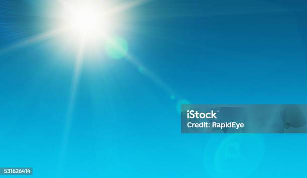 Solar Energy Blazing Noonday Sun In Clear Sky Stock Photo - Download Image Now - Sun, Sunlight, Heat - Temperature