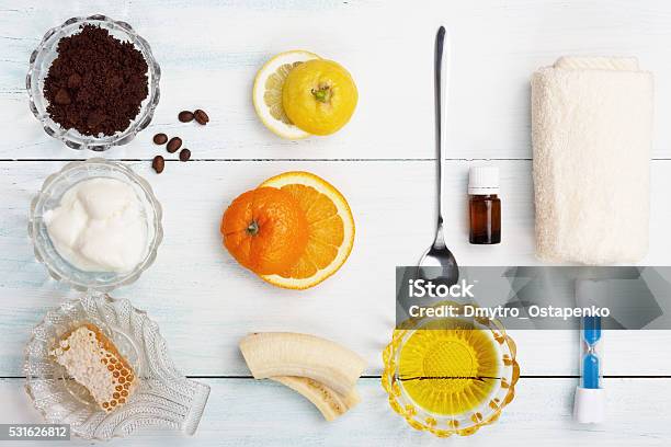 Homemade Coffee Scrub With Grapeseed Oil Sugar Yogurt Stock Photo - Download Image Now