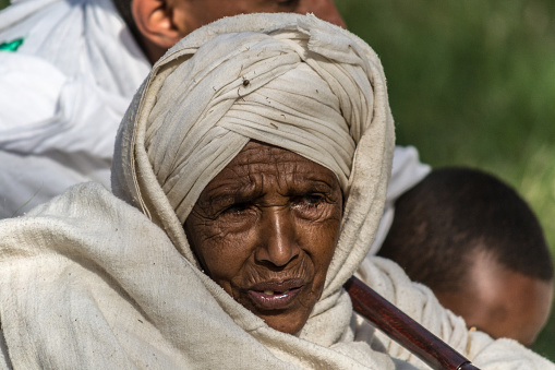 Addis Abeba, Ethiopia - January 23, 2015: Portrait of an Afar Farmer in Ethiopia