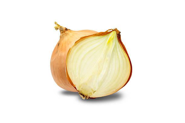 istock Fresh bulbs of onion on a white background 531628077
