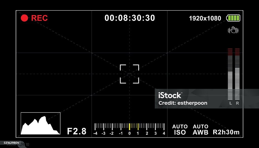 Digital video camera screen, Vector Backgrounds stock vector