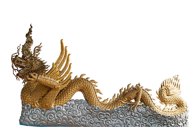 istock Golden Dragon statue isolated on white blackground. 531630791