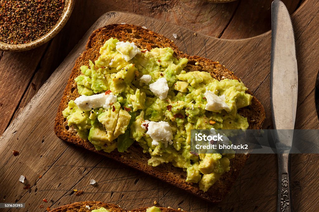 Healthy Homemade Avocado Toast Healthy Homemade Avocado Toast with Salt and Feta 2015 Stock Photo