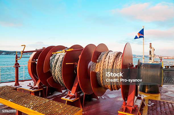 Mooring Winches Stock Photo - Download Image Now - 2015, Boat Deck, Cable Winch
