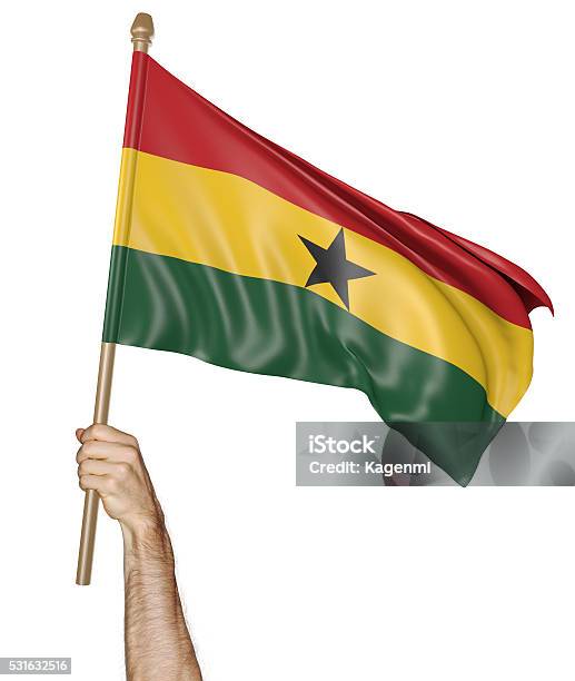 Hand Proudly Waving The National Flag Of Ghana Stock Photo - Download Image Now - Ghanaian Flag, Waving - Gesture, Activist