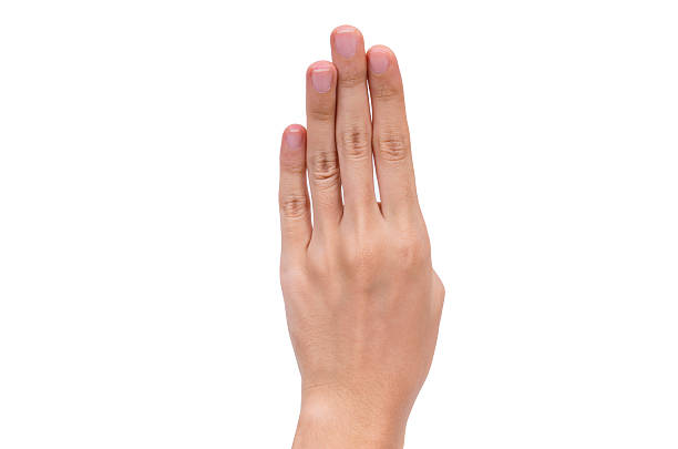 istock Signs woman hand on white background 531633385