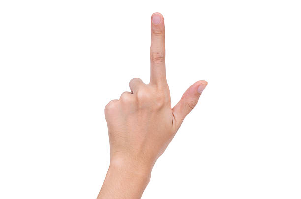 istock Signs woman hand on white background 531633465