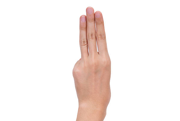 istock Signs woman hand on white background 531633517