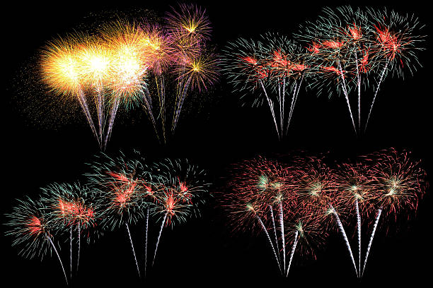 istock Colorful fireworks isolated on black background 531633635