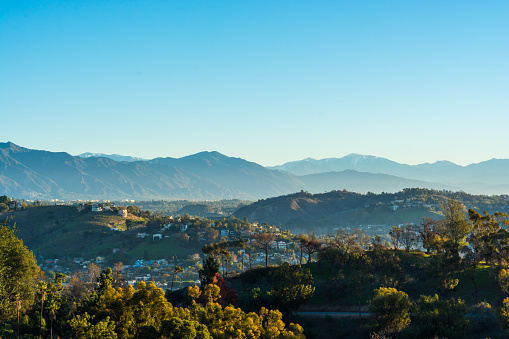 View of the San Gabriel Mountains from Elysian Park