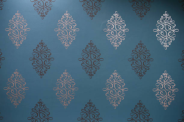 vintage wallpaper background Blue vintage wallpaper background carpet factory photos stock pictures, royalty-free photos & images