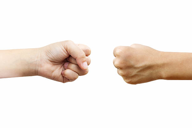 istock The fighting of two hand with hammer and hammer 531655909