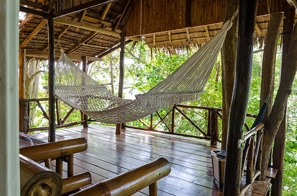 istock Holiday feeling hammock in a bamboo bungalow 531662733