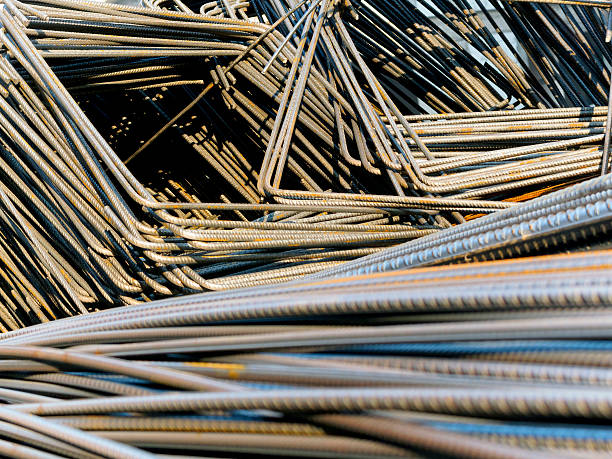 istock Bundle of rusty bars for reinforcement of concrete 531670145