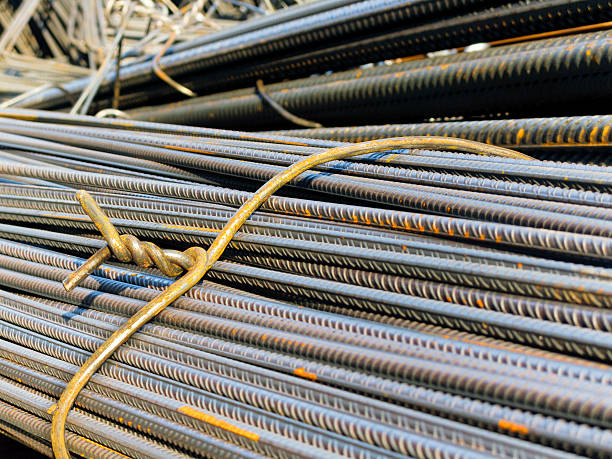 istock Bundle of rusty bars for reinforcement of concrete 531670669