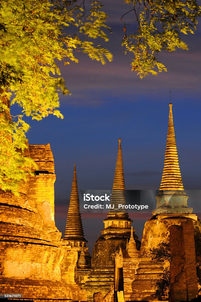 Ayutthaya Ancient temple,Twilight,Thailand 2015 Stock Photo