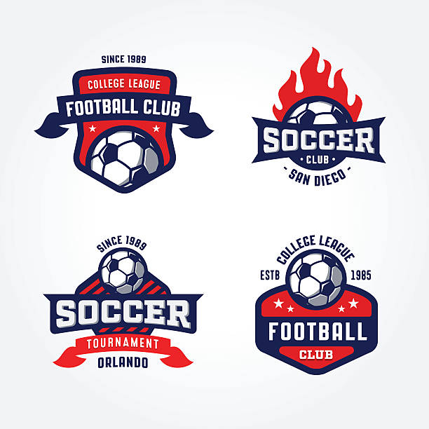 set of soccer football значок дизайн - patch of light stock illustrations
