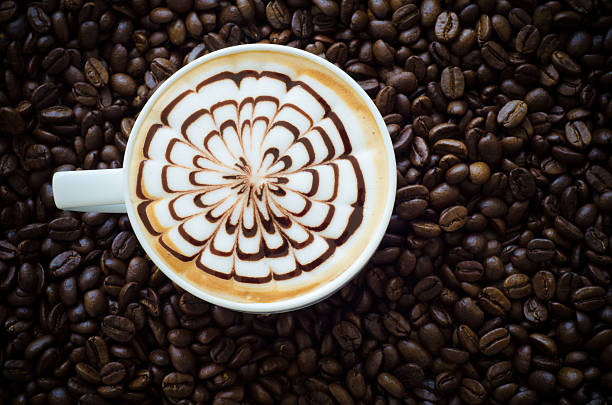 istock latte art on coffee bean backgrou 531672743